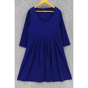 Chadwicks Of Boston Dress Womens Size XL Navy Blue 3/4 Sleeve Boat Neck Flare